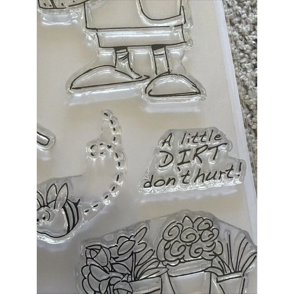 HIS & HERS GARDENERS Dirt Plants Funny Sayings Clear Stamps ART IMPRESSIONS